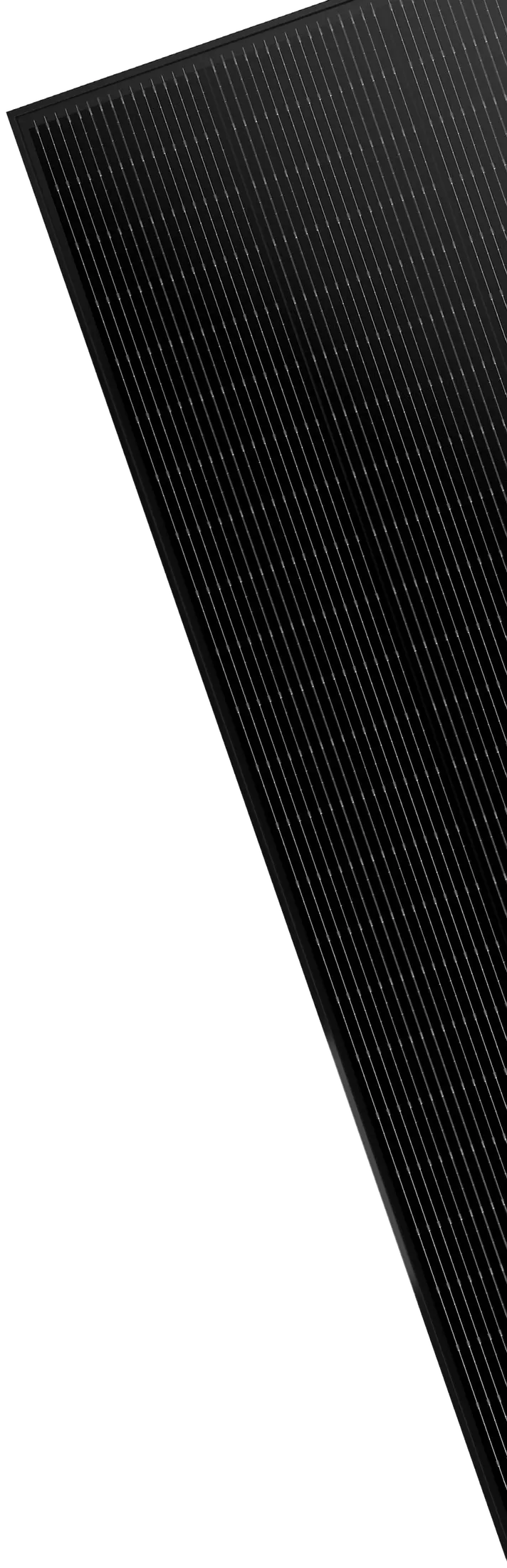 Detalle en perspectiva del panel SunPower Performance 7 Black, totalmente negro